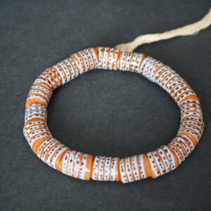 African-Beads-Ghana-Krobo-Recycled-Glass-Deep-Peach-Chunky-Tubes