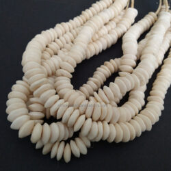 African Bone Beads, Handmade Doughnut-Shaped 12-14mm Ivory-Coloured
