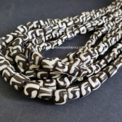 African Bone Beads from Kenya. Handmade Batiked Craft 10 to 12mm Swirls