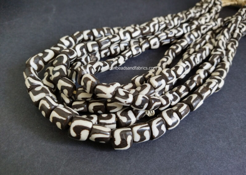 African-Beads-Kenyan-Bone-Medium-tubes-10-to-12-mm-batiked-cream-and-black-swirls African-Beads-Kenyan-Bone-Medium-tubes-10-to-12-mm-batiked-cream-and-black-swirls
