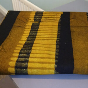 African-batik-fabric-abstract-stripes-deep-golden-brown