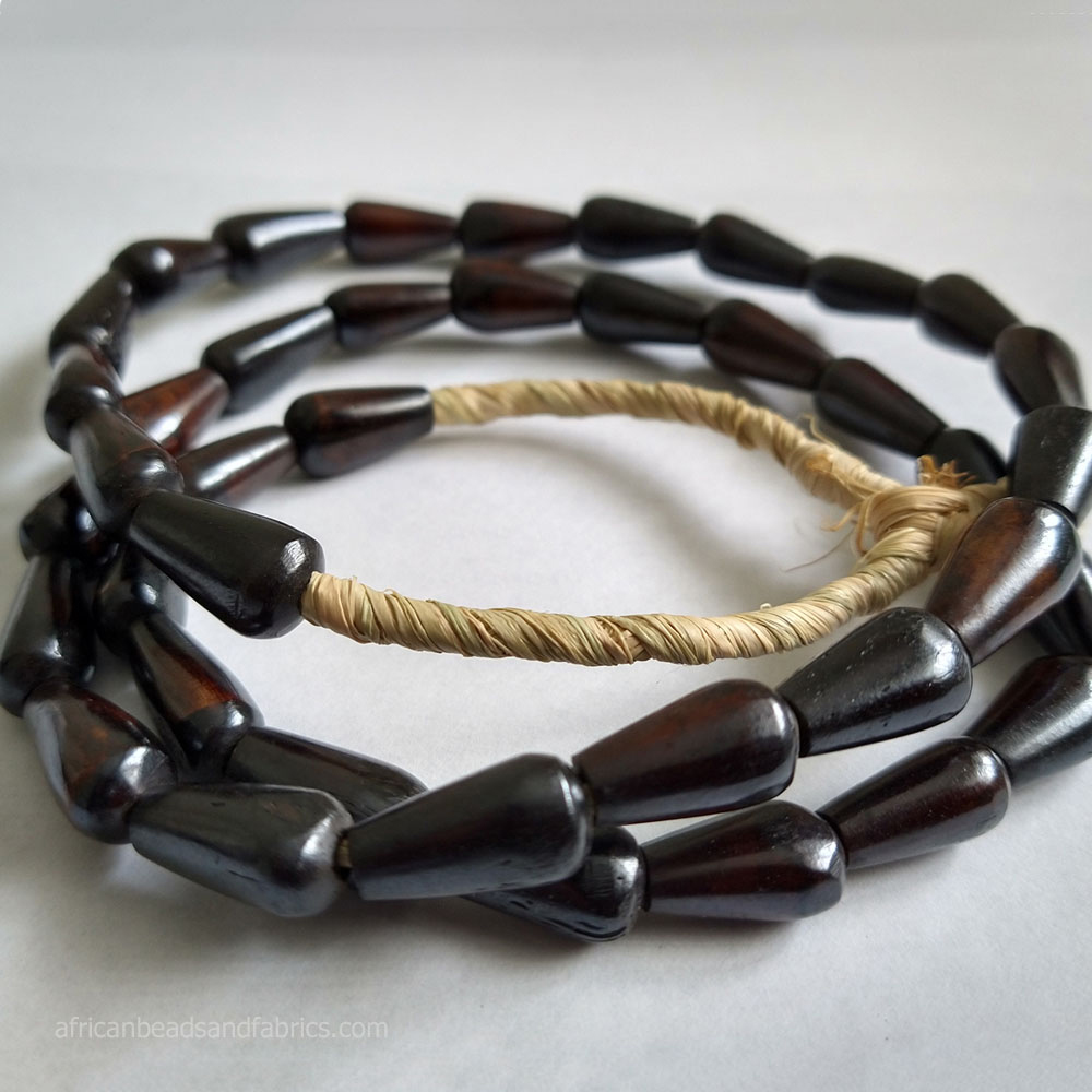 Dark-African-Convex-Cone-Bone-Beads