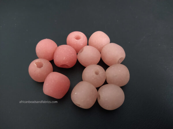 Large-African-Beads-Ghana-Krobo-Recycled-Glass–Pink-14-to-15mm