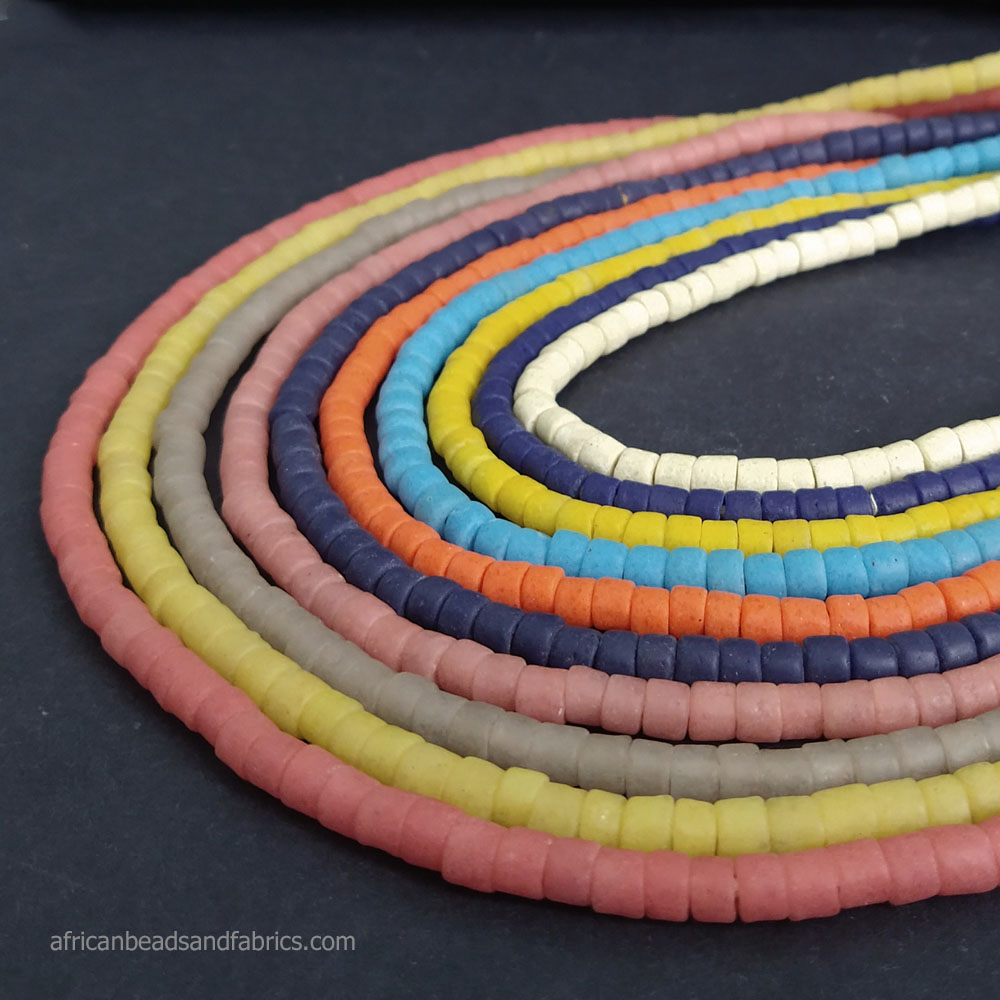 Small African Tube Beads 5 to 6mm (2)