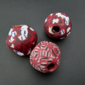 African-Beads-Bicone-Refashioned–Glass-Reds