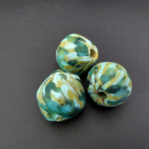 African-Beads-Bicone-Refashioned–Glass-Teal