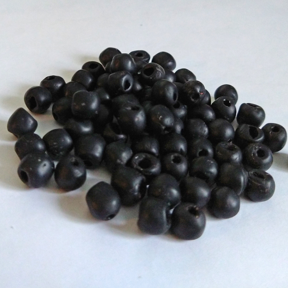 African-Beads-Ghana-Krobo-Recycled-Glass-Black-8-to-9mm