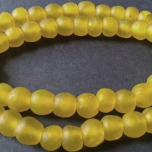 Yellow-African-Beads-Ghana-Krobo-Recycled-Glass