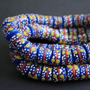African-Beads-Ghana-Krobo-Recycled-Glass-Chunky-tubes-12mm-blue-mix