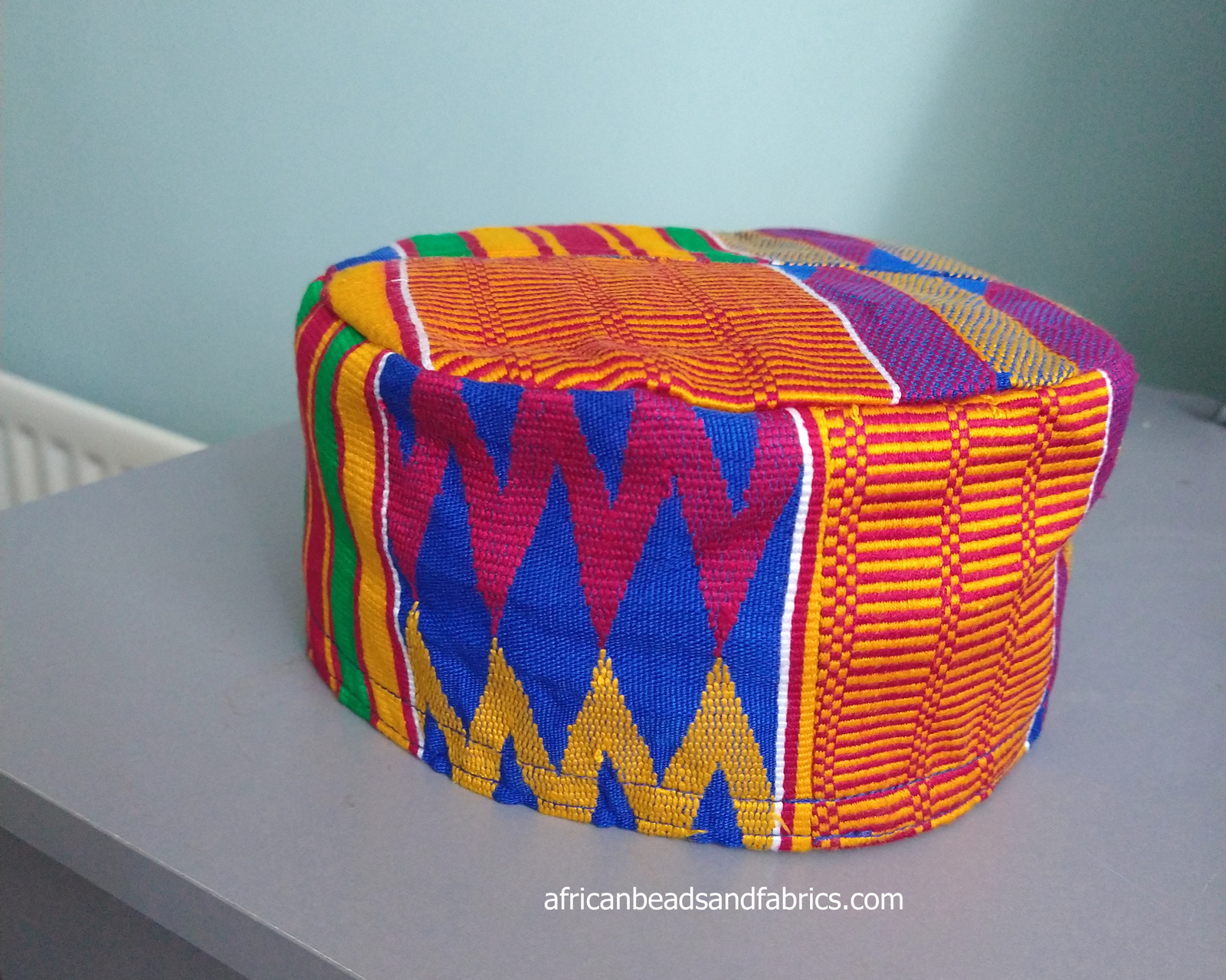 African-Kufi-Hat-Unisex–Multicolured-Kente-3-watermarked