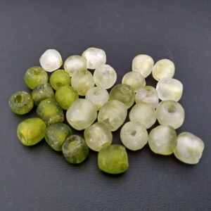 African-Beads-Ethnic-Ghana-Krobo-Recycled-Glass-9mm-lime-green-mix
