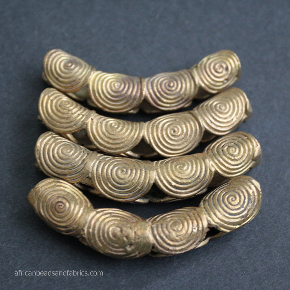 African-Ciurved-Brass-Bead-with-large-Spiral
