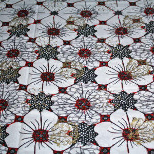 African-Fabric-Woodin-Brand-White-Red-Gold-Flowers-6-yards-Bundle-full-length African-Fabric-Woodin-Brand-White-Red-Gold-Flowers-6-yards-Bundle-full-length