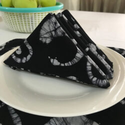 Table Napkin Set 16 inches, in Cotton African Batik Print with Adinkra Gye Nyame Symbol