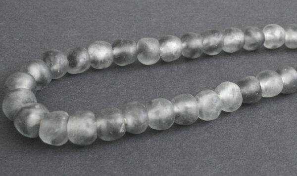 African-Beads-Ghana-Krobo-Recycled-Glass-mottled-grey-18-to-20mm