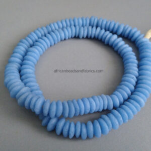 African-Beads-Ghana-Krobo-Ethnic-Recycled-Glass-Doughnut-Discs-10-to-11mm-blue
