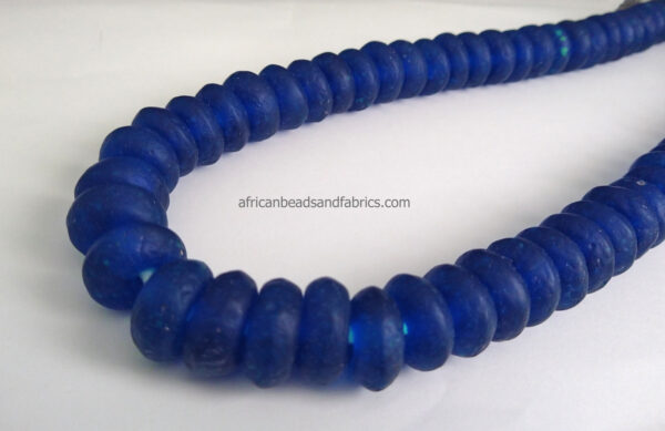 African-Beads-Ghana-Krobo-Recycled-Glass-Chunky-Doughnut-Rings-Deep-Blue