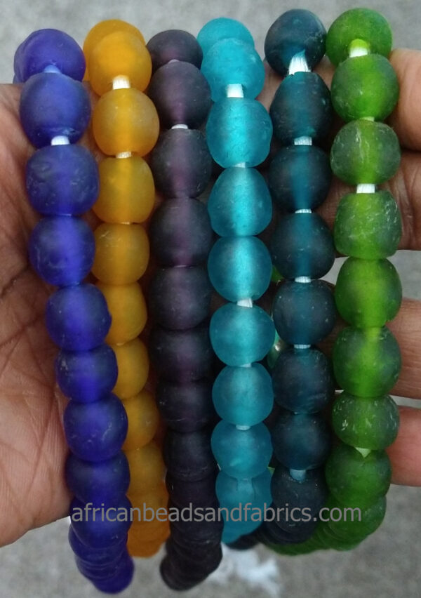African-Beads-Ghana-Krobo-Recycled-Glass-Round-Translucent-10-to11mm