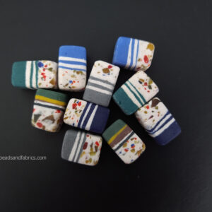 African-Beads-Ghana-Recycled-Glass-Cuboid-16-to18mm-Layers-mixed-lot