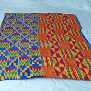 Kente-Fabric-Ghana-Handwoven-Cotton-Cloth-Fathia-design-Blue-2