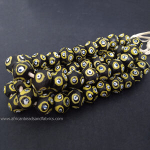 African-Beads-Ghana-Krobo-Bicone-King-Beads-black-lemon