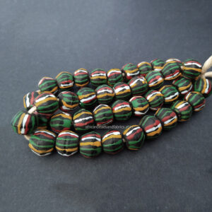 African-Beads-Ghana-Krobo-Bicone-King-BlackStripes