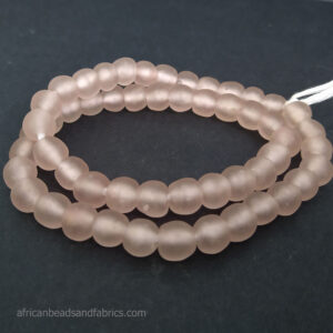 African-Beads-Ghana-Pink Krobo-Ethnic-Glass-round-10-to-11mm