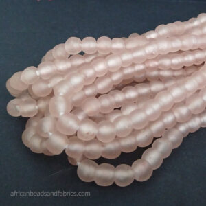 African-Beads-Ghana-Pink-Krobo-Ethnic-Glass-round-10-to-11mm-bunch