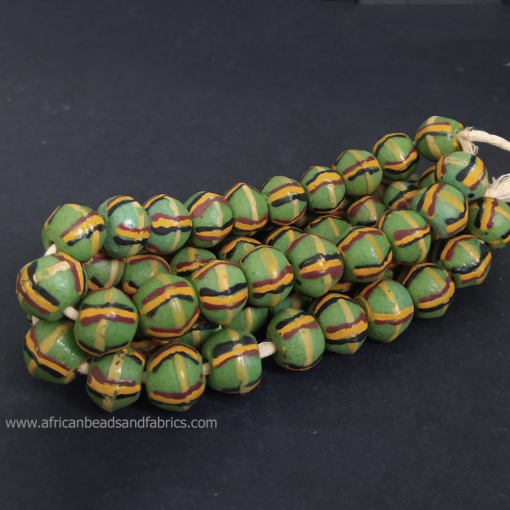 African-King-Beads-Ghana-Krobo-Recycled-Glass-Mint–Green