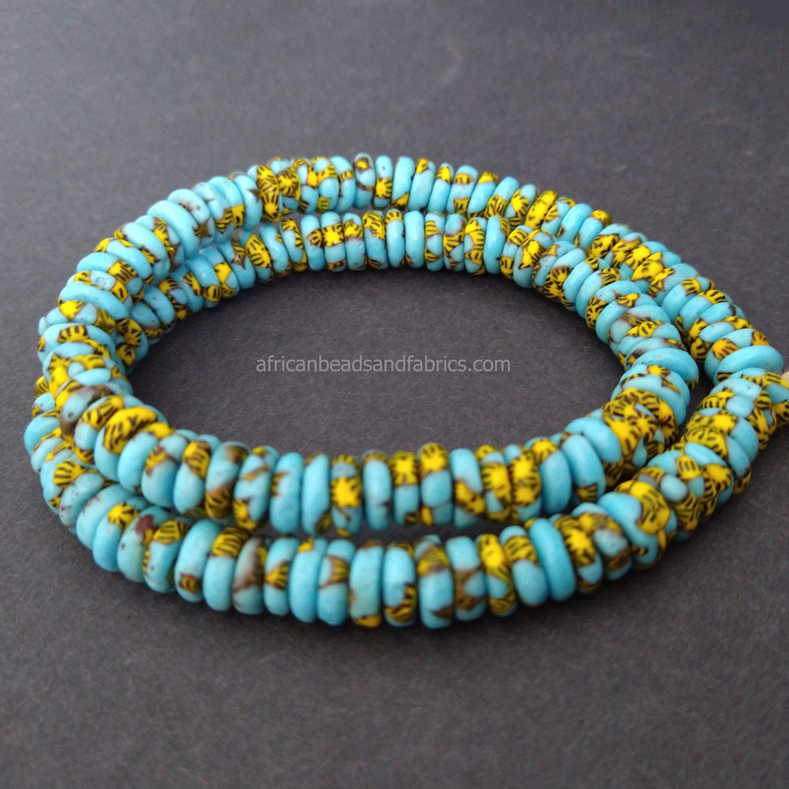 Afican-Disc-Beads-Ghana-Refashioned-Glass-Discs-10-to-11mm-turquoise