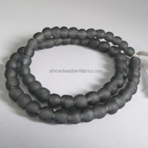 African-Beads-Ethnic-Ghana-Krobo-Recycled-Glass–8-to-9mm-Grey