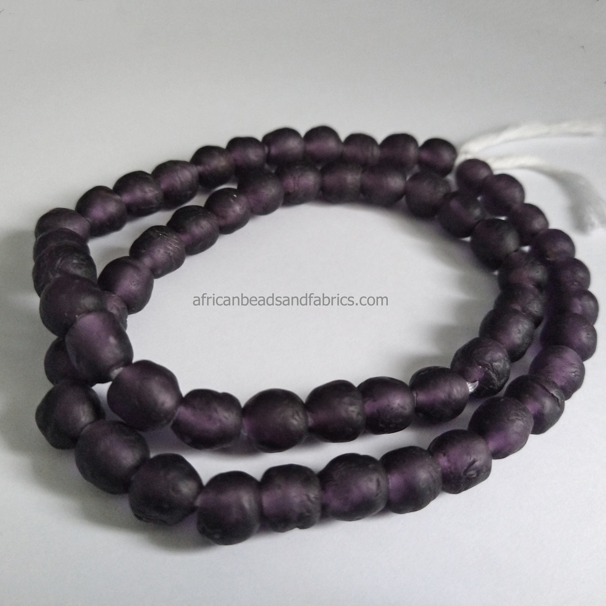 African-Beads-Ethnic-Ghana-Krobo-Recycled-Glass–8-to-9mm-Purple
