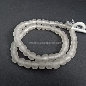 African-Beads-Ethnic-Ghana-Krobo-Recycled-Glass–8-to-9mm-clear