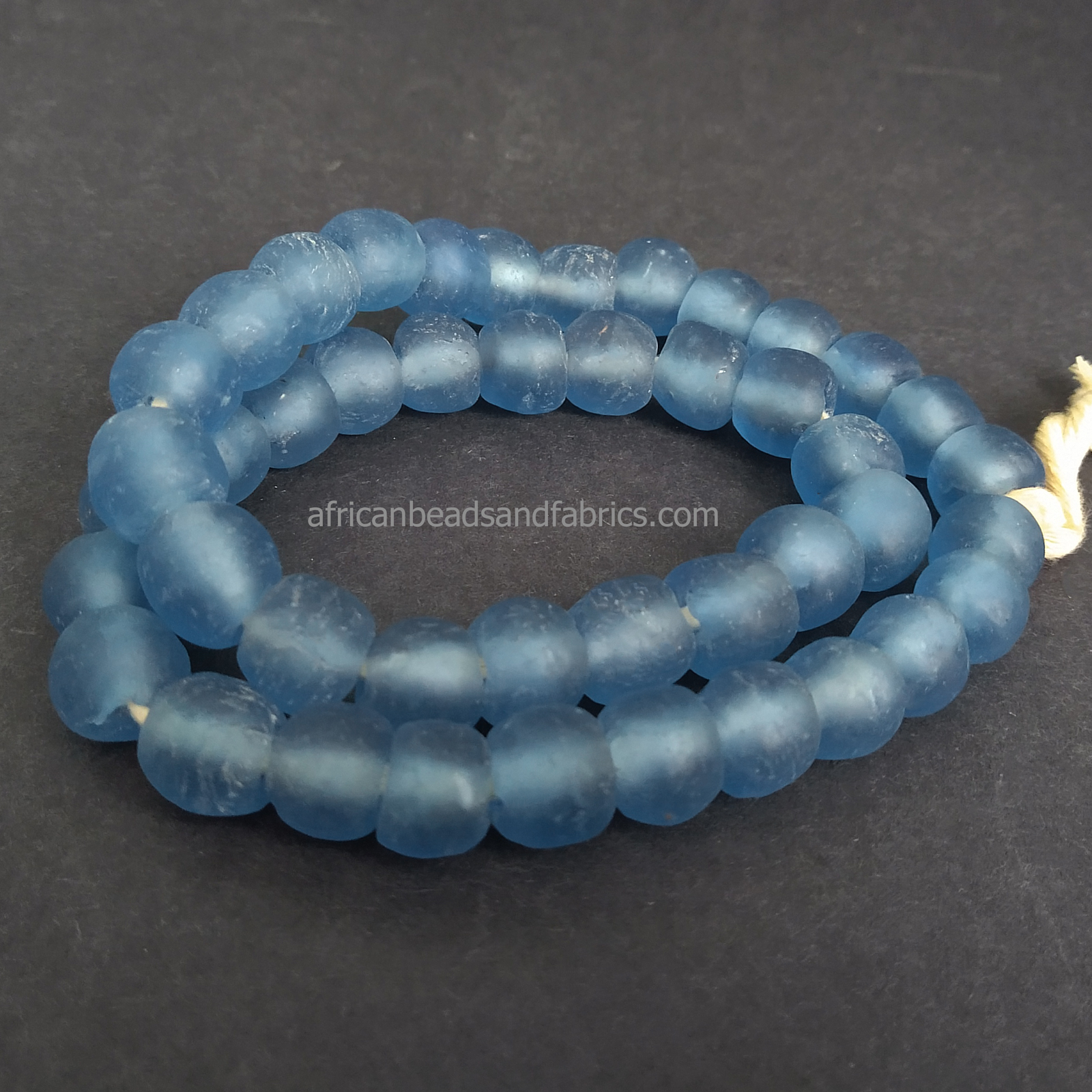 African-Beads-Ghana-Krobo-Recycled-Glass-Pale-Blue-14-to-15mm