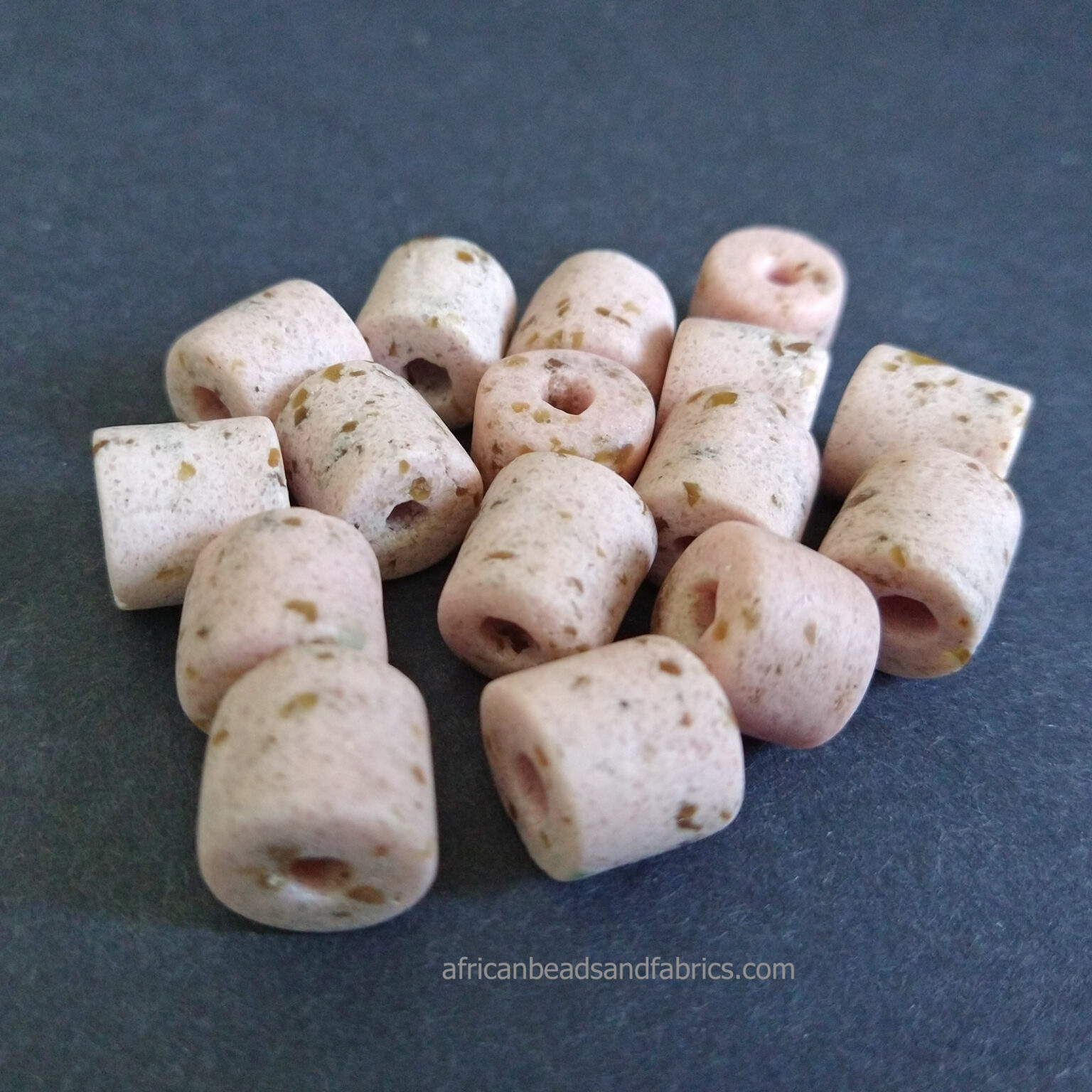 Pink African Beads Chunky Krobo Ghana Recycled Glass Tubes Handmade