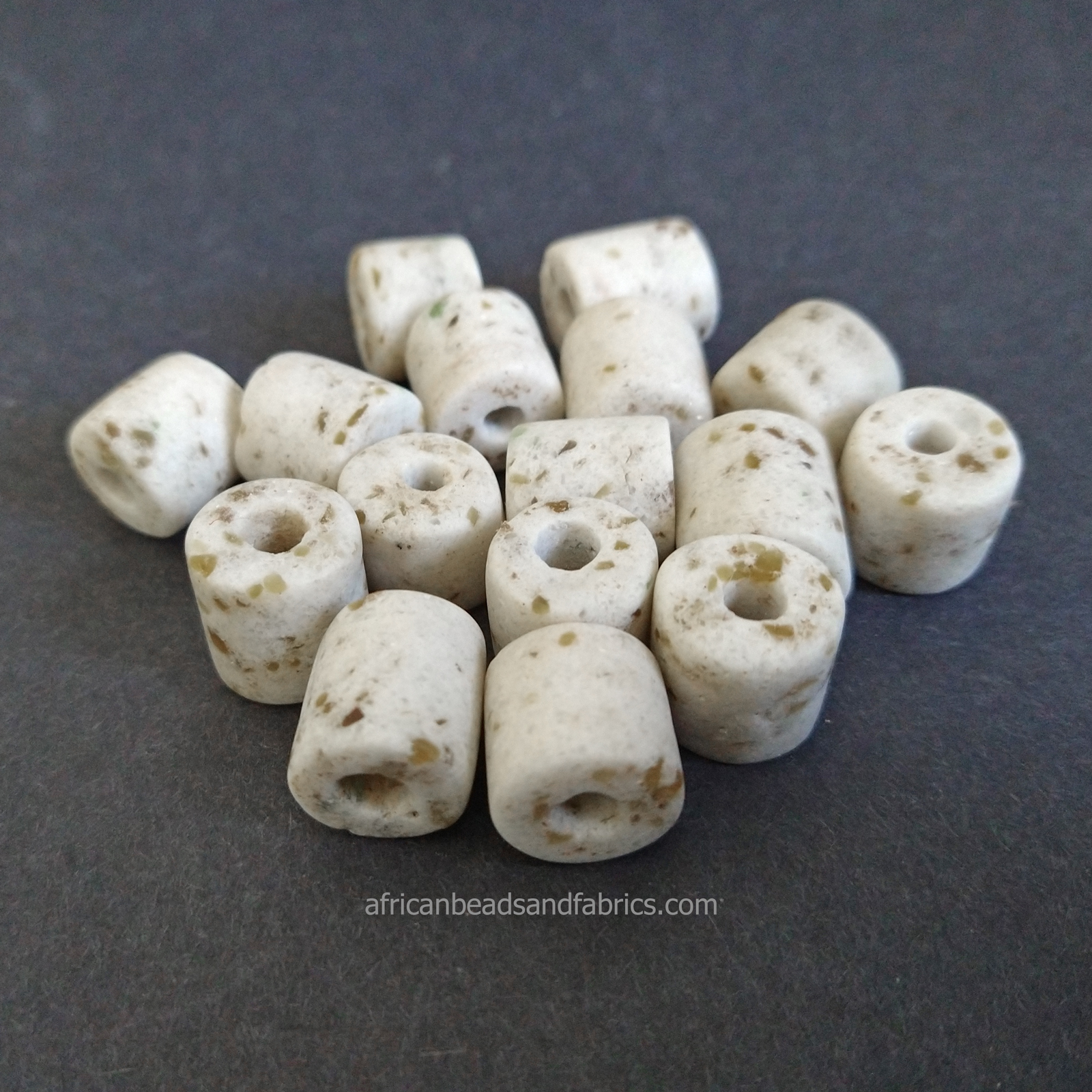 African-Beads-Ghana-Recycled-Glass-14-to16mm-chunky-tubes-white