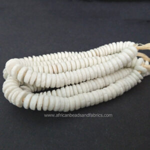 African-Beads-Krobo-Ghana-Recycled-Glass-Discs-10-to-11mm-white African-Beads-Krobo-Ghana-Recycled-Glass-Discs-10-to-11mm-white