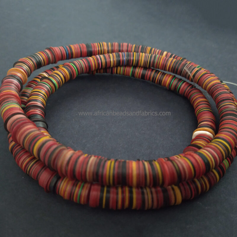 African Vinyl Heishi Disc Beads