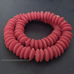 African-Beads-Ghana-Krobo-Ethnic-Recycled-Glass-Doughnut-Discs-20mm-red African-Beads-Ghana-Krobo-Ethnic-Recycled-Glass-Doughnut-Discs-20mm-red