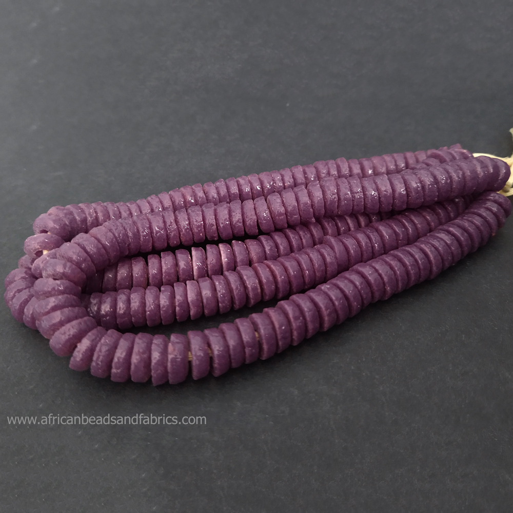 African-Beads-Ghana-Krobo-Recycled-Glass-Black-10-to-11mm-Purple
