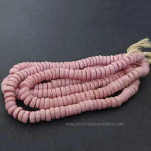 African-Beads-Krobo-Ghana-Recycled-Glass-Discs-8mm-pink-strand