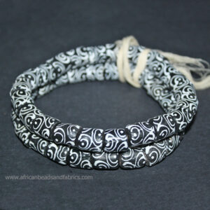 Blackand-Whiite-African-12mmTube-beads-Ghana-Recycled-Glass