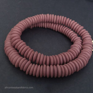 African-Beads-Ghana-Krobo-Ethnic-Recycled-Glass-Doughnut-Discs-13-to-14mm-dark-red African-Beads-Ghana-Krobo-Ethnic-Recycled-Glass-Doughnut-Discs-13-to-14mm-dark-red