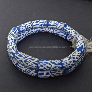 African-Beads-Ghana-Krobo-Recyled-Glass-ubes-Blue-white-22-to-25-mm