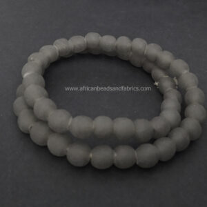 African-Beads-Recycled-Glass-Round-Krobo-Ghana-Opaque-Grey-12-to-13mm African-Beads-Recycled-Glass-Round-Krobo-Ghana-Opaque-Grey-12-to-13mm