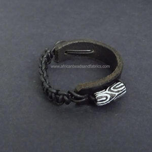 Black-Leather-bracelet-with-recycled-glass-bracelet-and-personalised-initial Black-Leather-bracelet-with-recycled-glass-bracelet-and-personalised-initial