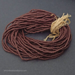 African Waist Seed Beads Ghana Krobo Recycled Glass Handmade 3mm Chocolate Brown African Waist Seed Beads Ghana Krobo Recycled Glass Handmade 3mm Chocolate Brown