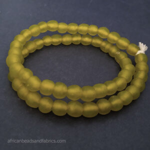 Pink-African-Beads-Ghana-Krobo-Recycled-Glass-10-to-11mm-yellow
