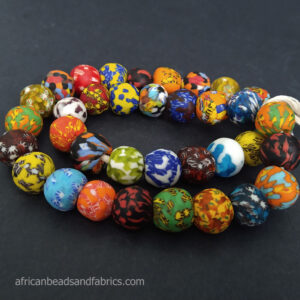 Afican-Beads-Ghana-Refashioned-Glass-Round-18mm–round-mixed-lot