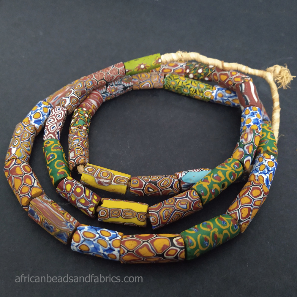 Antique Millefiori Glass Trade Beads Full Strand African